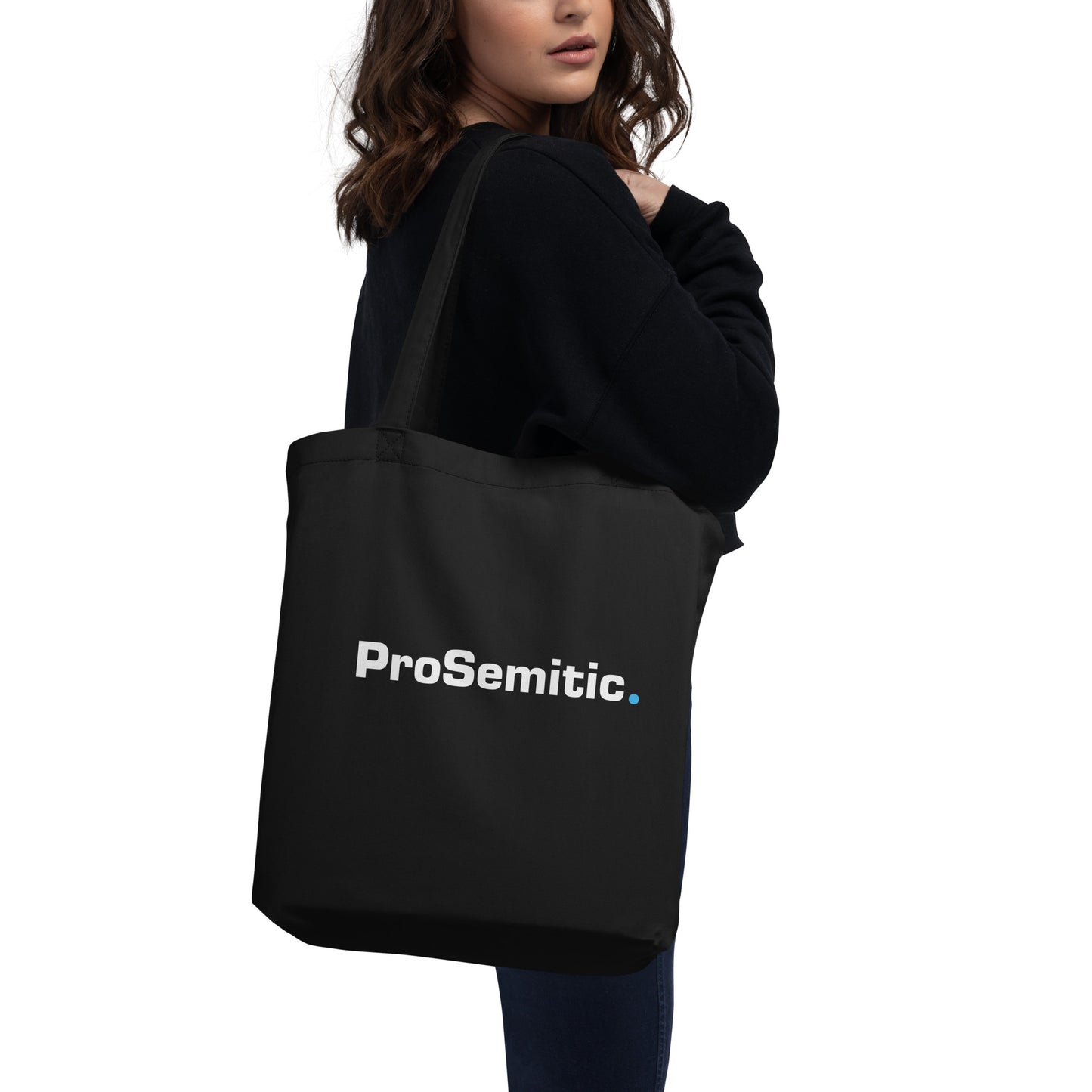 ProSemitic Eco Tote Bag - Two Sided, White/Blue on Black