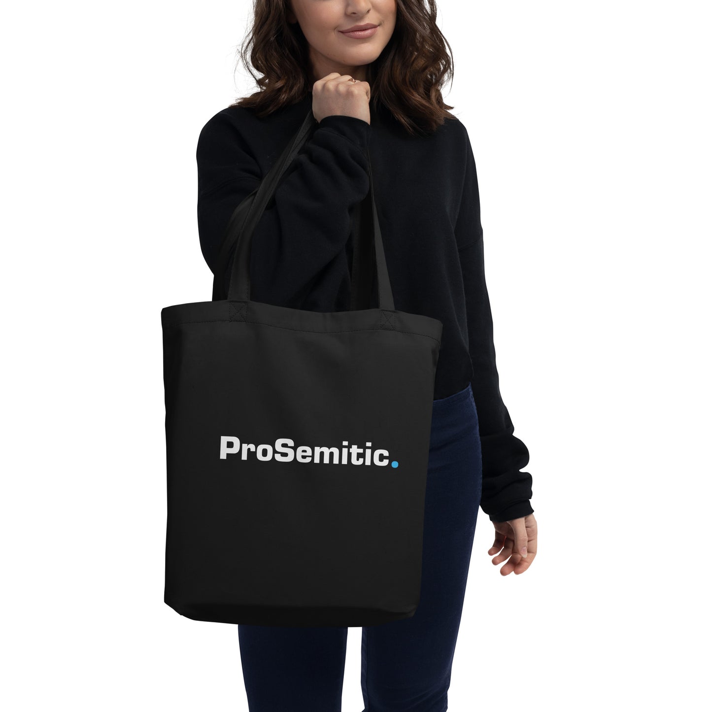 ProSemitic Eco Tote Bag - Two Sided, White/Blue on Black